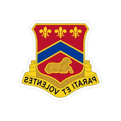 123 Engineer Battalion (U.S. Army) REVERSE PRINT Transparent Die-Cut STICKER 3 Inch Die-Cut Transparent - The Sticker Space