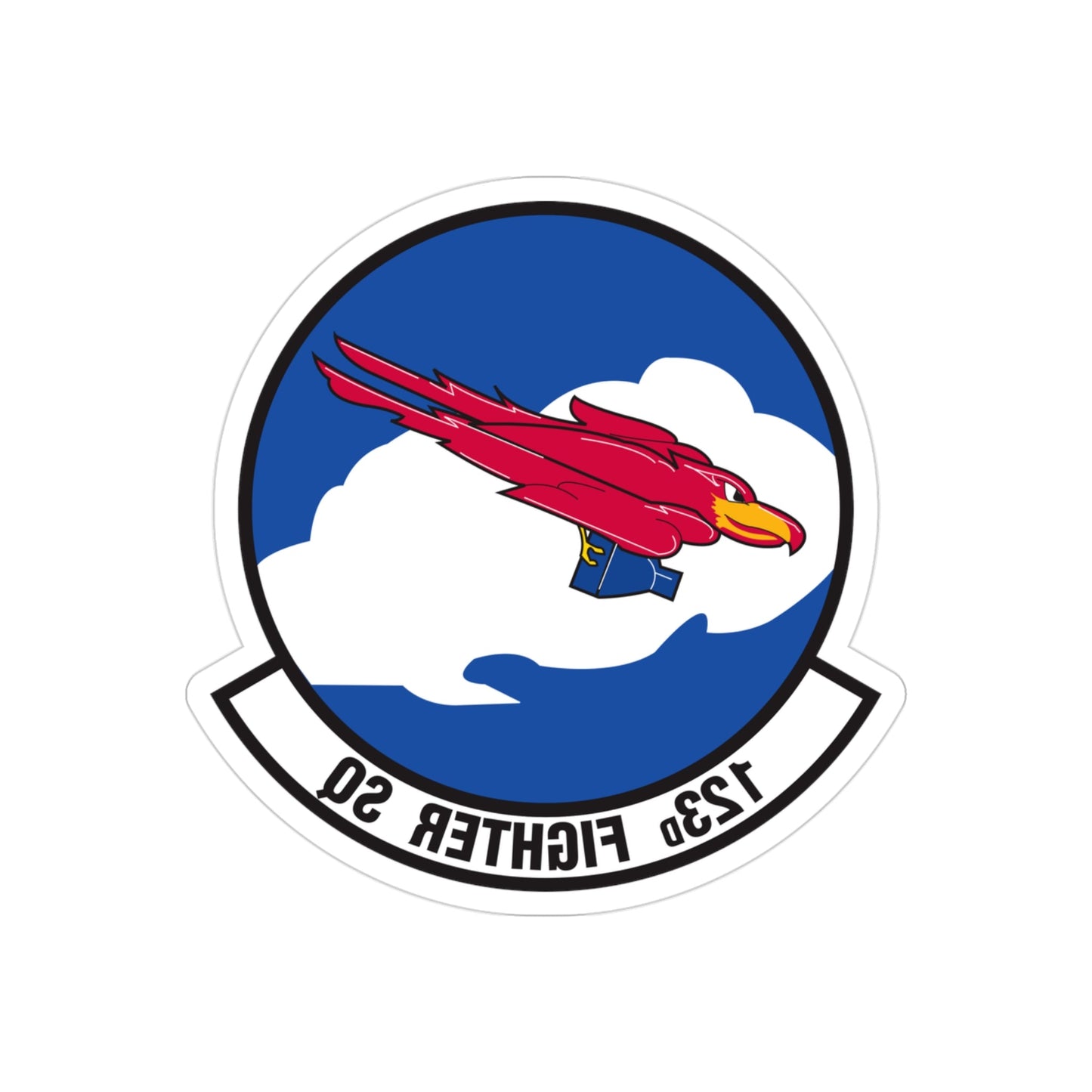 123 Fighter Squadron (U.S. Air Force) REVERSE PRINT Transparent STICKER-3" × 3"-The Sticker Space