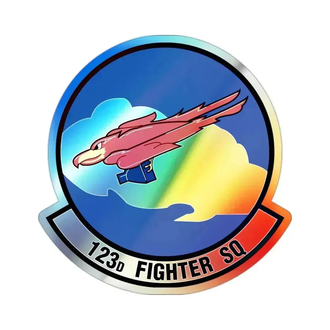 123 Fighter Squadron (U.S. Air Force) Holographic STICKER Die-Cut Vinyl Decal 2 Inch Holographic - The Sticker Space