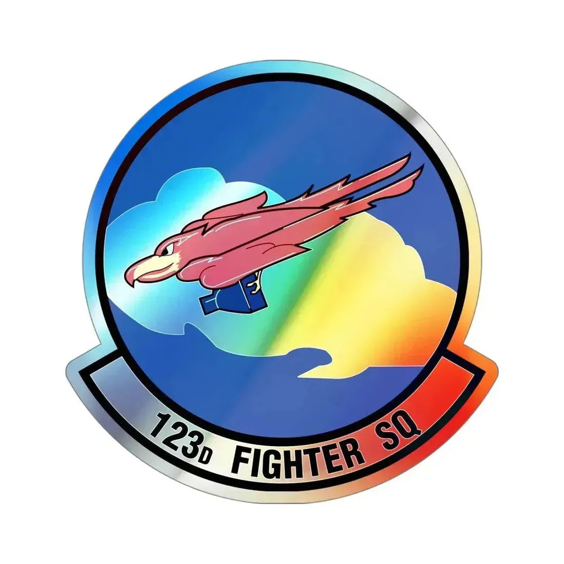 123 Fighter Squadron (U.S. Air Force) Holographic STICKER Die-Cut Vinyl Decal 4 Inch Holographic - The Sticker Space
