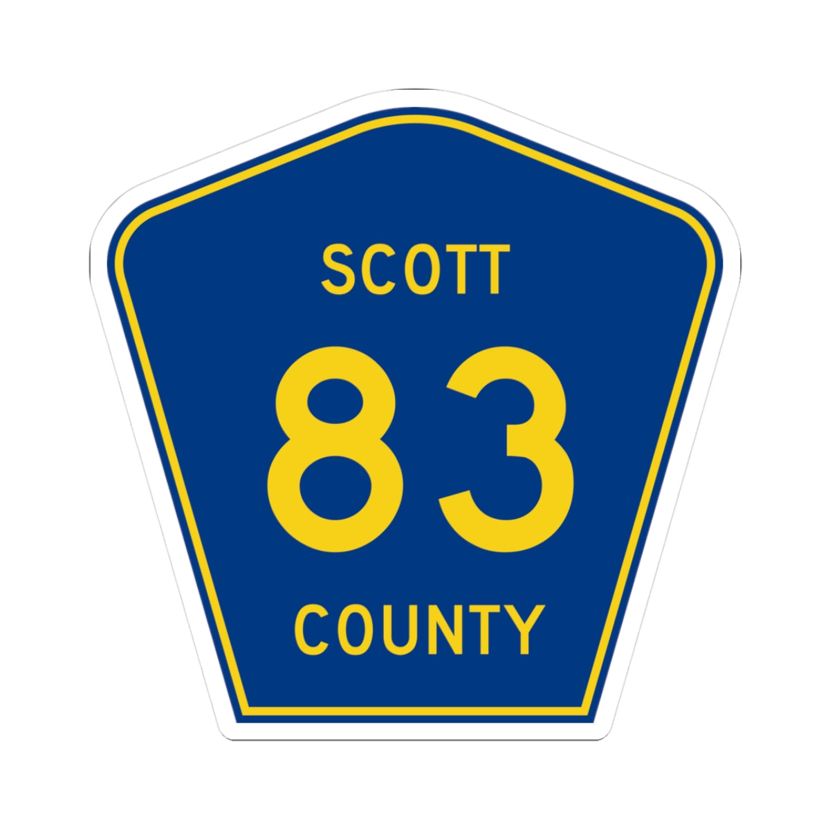 Scott County Route 83 MN (Minnesota) (Road Sign) STICKER Vinyl Kiss-Cut Decal