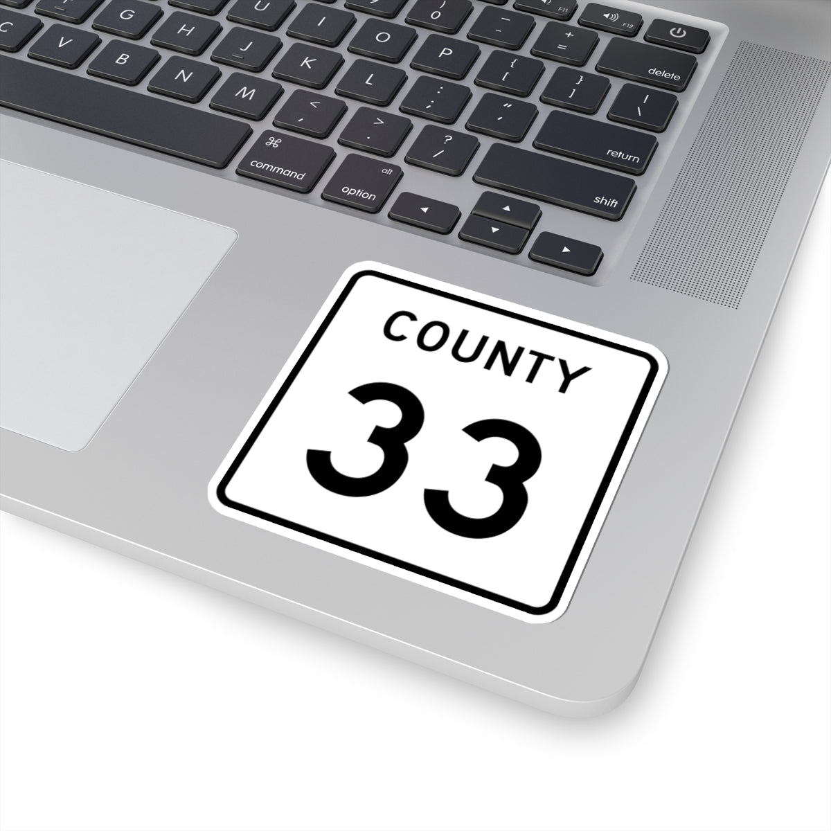 County 33 square (Minnesota) (Road Sign) STICKER Vinyl Kiss-Cut Decal