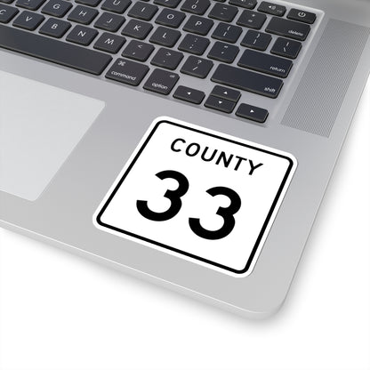 County 33 square (Minnesota) (Road Sign) STICKER Vinyl Kiss-Cut Decal