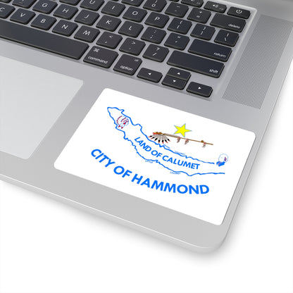 Flag of Hammond, IN - STICKER Vinyl Kiss-Cut Decal