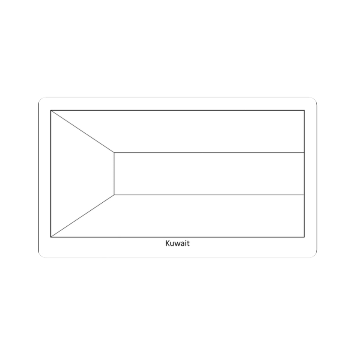 Flag of Kuwait colouring page (Kuwait) STICKER Vinyl Kiss-Cut Decal