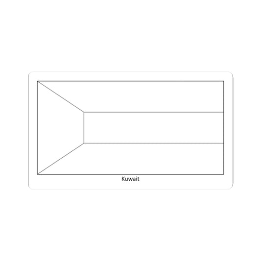 Flag of Kuwait colouring page (Kuwait) STICKER Vinyl Kiss-Cut Decal
