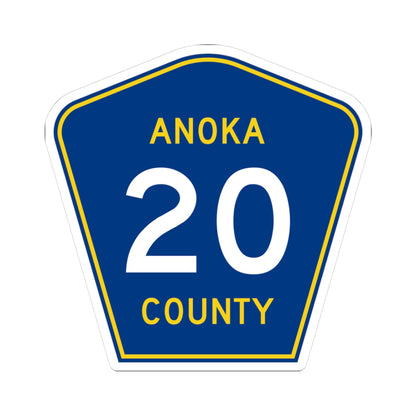 Anoka County 20 (Minnesota) (Road Sign) STICKER Vinyl Kiss-Cut Decal