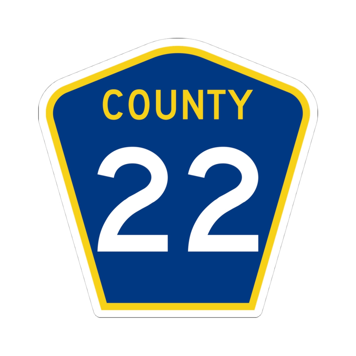 County 22 MN (Minnesota) (Road Sign) STICKER Vinyl Kiss-Cut Decal