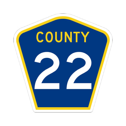 County 22 MN (Minnesota) (Road Sign) STICKER Vinyl Kiss-Cut Decal