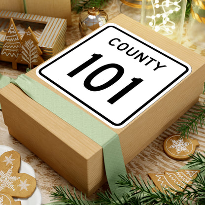 County 101 square (Minnesota) (Road Sign) STICKER Vinyl Kiss-Cut Decal