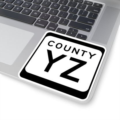 WIS County YZ (Wisconsin) (Road Sign) STICKER Vinyl Kiss-Cut Decal