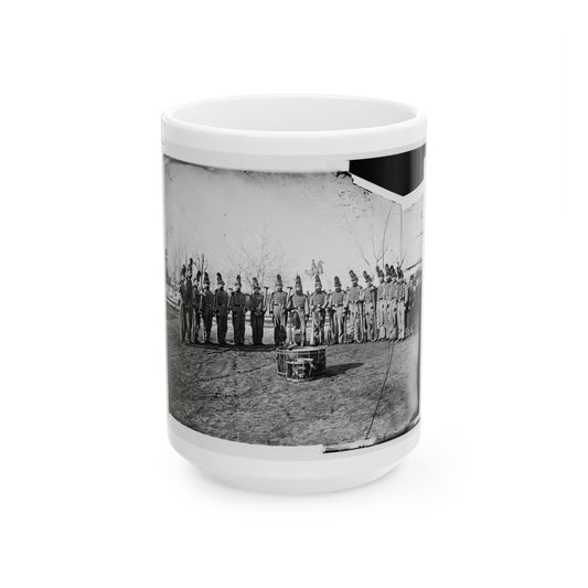 Washington, D.C. Band Of 9th Veteran Reserve Corps, In Shakoes And Frogged Jackets, At Washington Circle (U.S. Civil War) White Coffee Mug