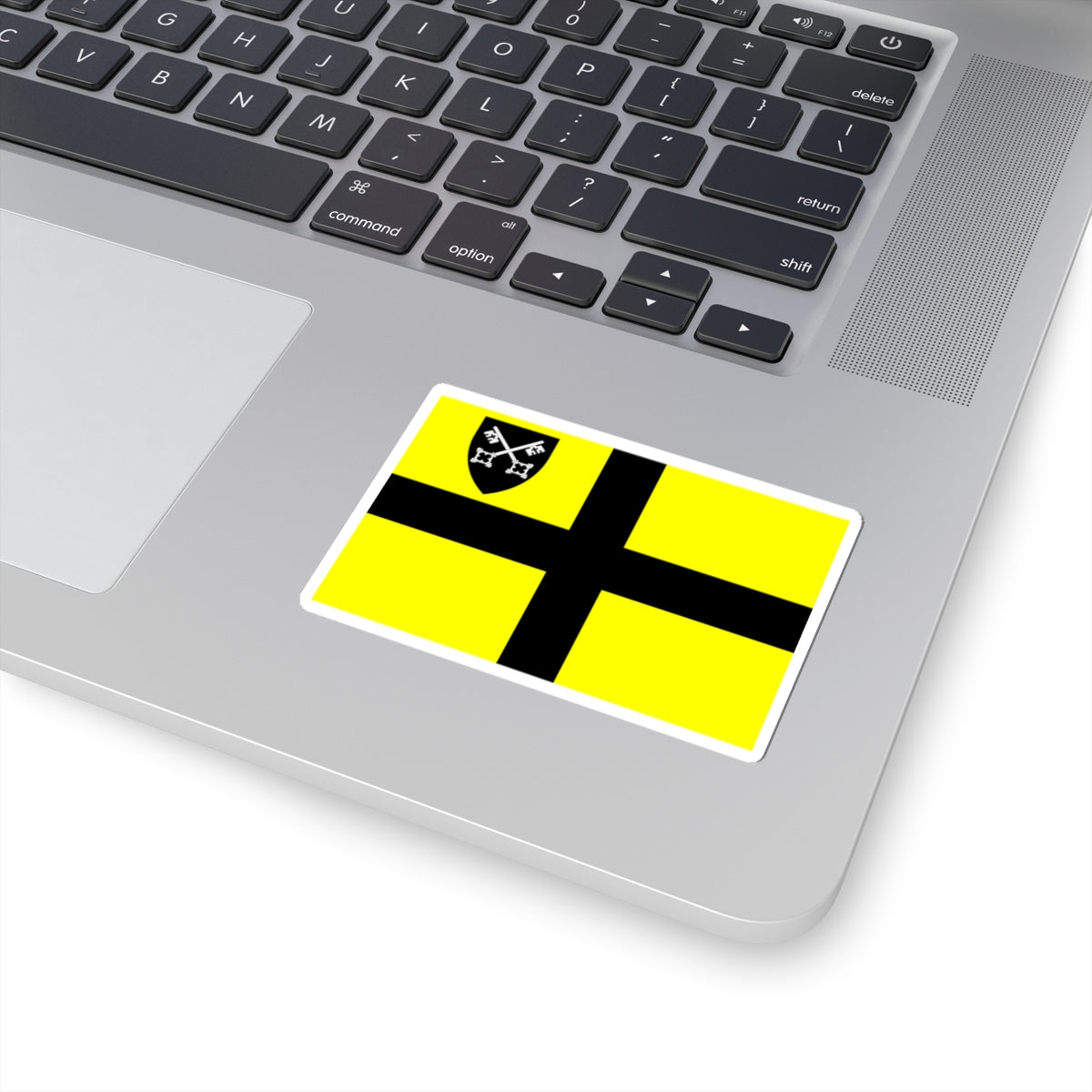 Flag of St David early with Diocese of St Asaph Shield in Canton (United Kingdom) STICKER Vinyl Kiss-Cut Decal
