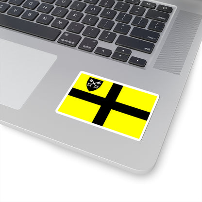 Flag of St David early with Diocese of St Asaph Shield in Canton (United Kingdom) STICKER Vinyl Kiss-Cut Decal