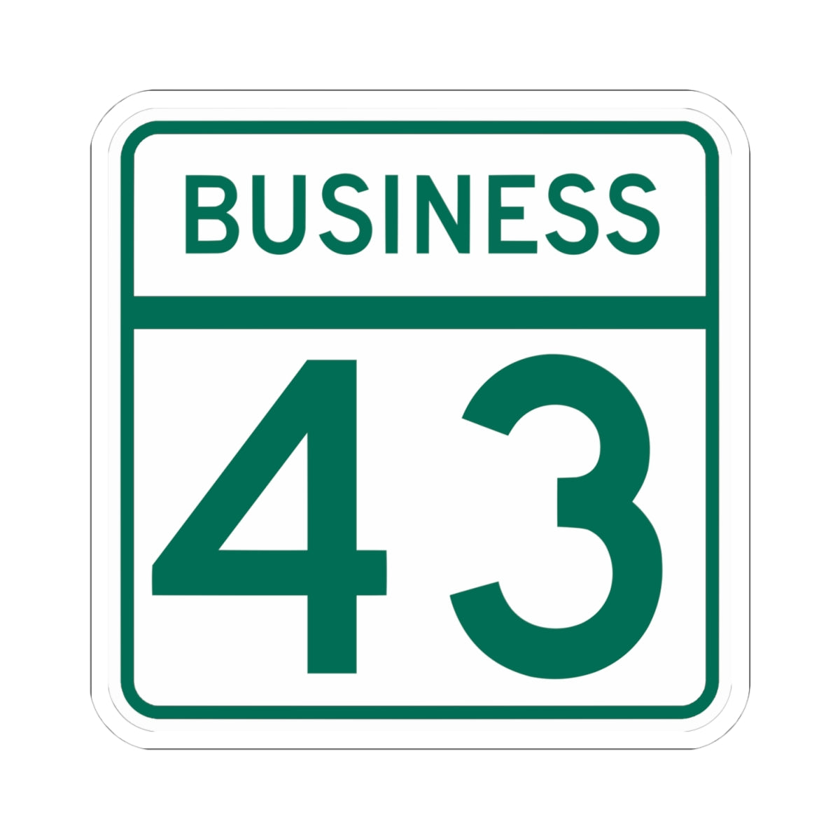 MD Route 43 Business (Maryland) (Road Sign) STICKER Vinyl Kiss-Cut Decal