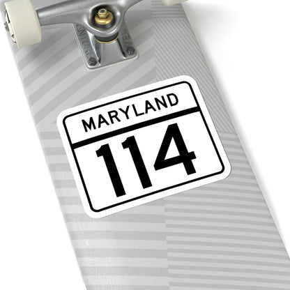 MD Route 114 (Maryland) (Road Sign) STICKER Vinyl Kiss-Cut Decal