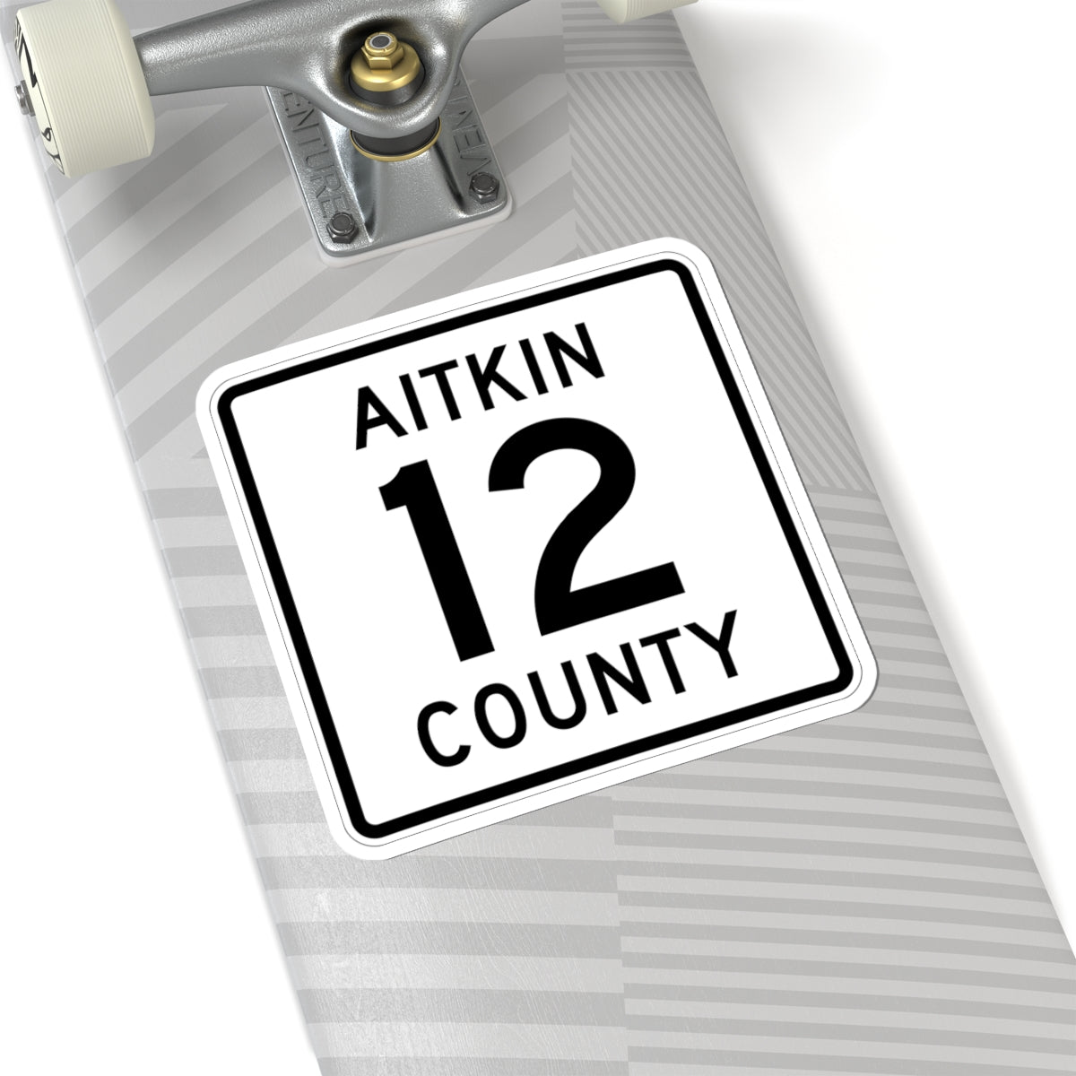 Aitkin County Route 12 (Minnesota) (Road Sign) STICKER Vinyl Kiss-Cut Decal