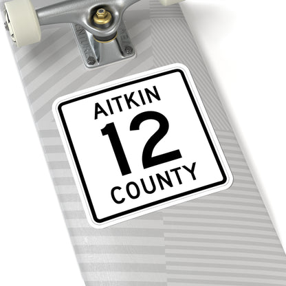 Aitkin County Route 12 (Minnesota) (Road Sign) STICKER Vinyl Kiss-Cut Decal