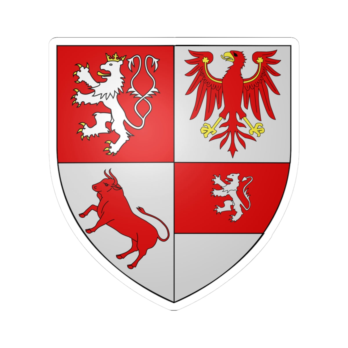Armoiries Luxembourg-Goerlitz (Czech Republic) (Coat of Arms) STICKER Vinyl Kiss-Cut Decal
