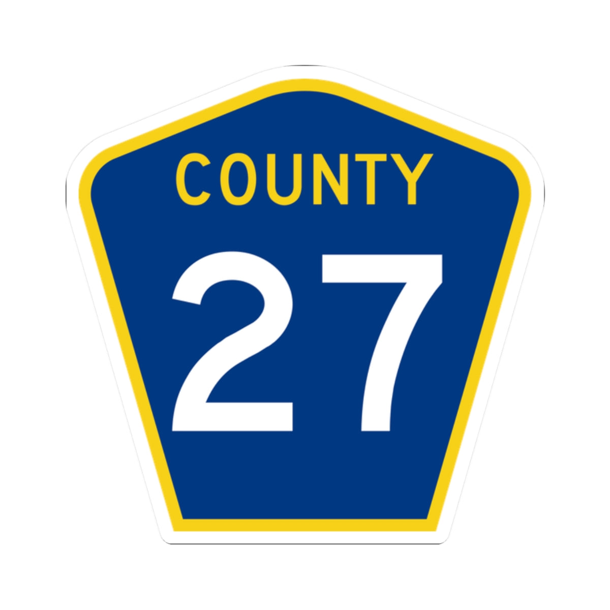 County 27 MN (Minnesota) (Road Sign) STICKER Vinyl Kiss-Cut Decal