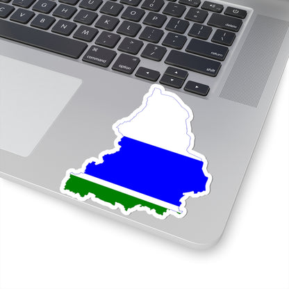 Flag-map of Sverdlovsk Oblast (Russia) STICKER Vinyl Kiss-Cut Decal
