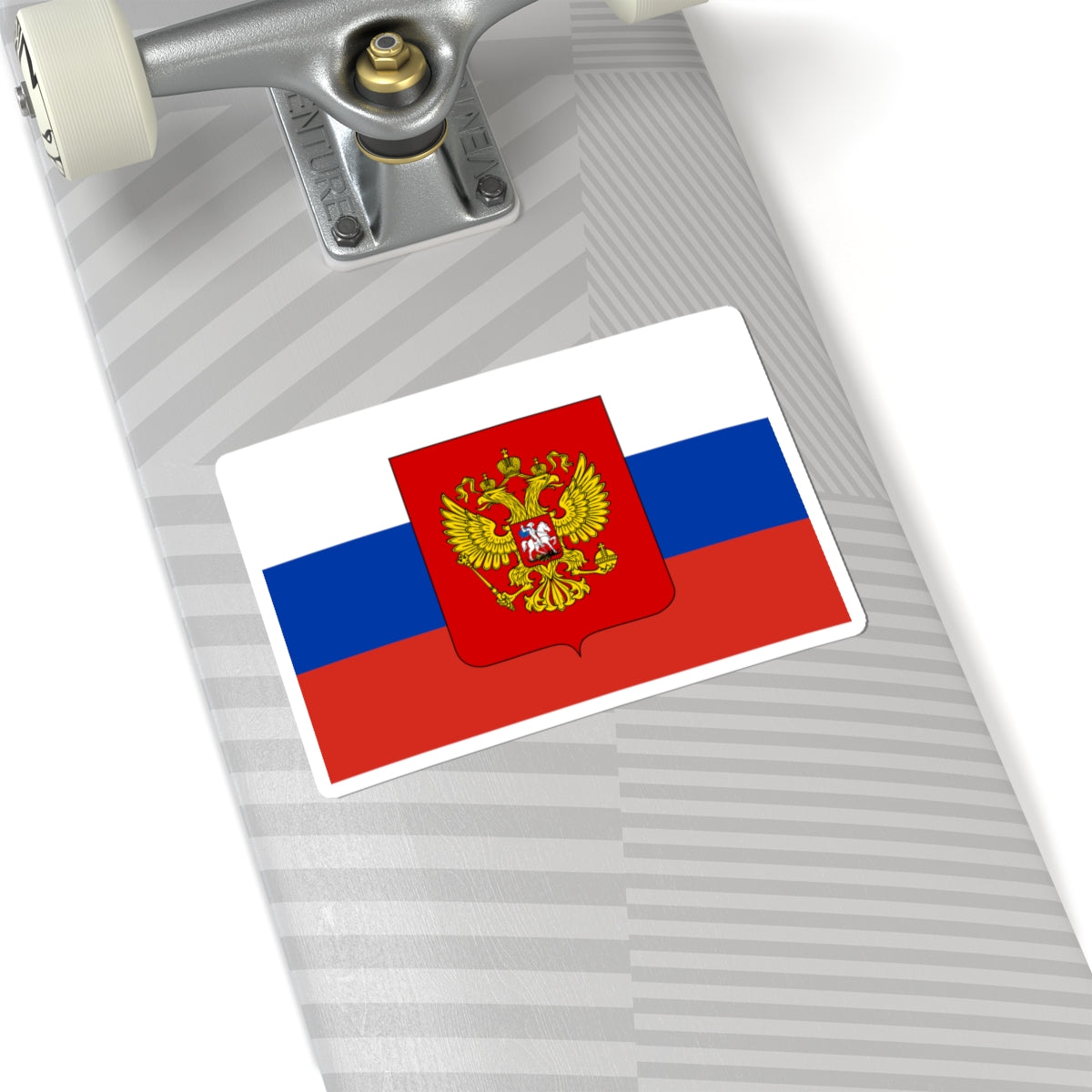 Flag of Russia with coat of arms (Russia) STICKER Vinyl Kiss-Cut Decal