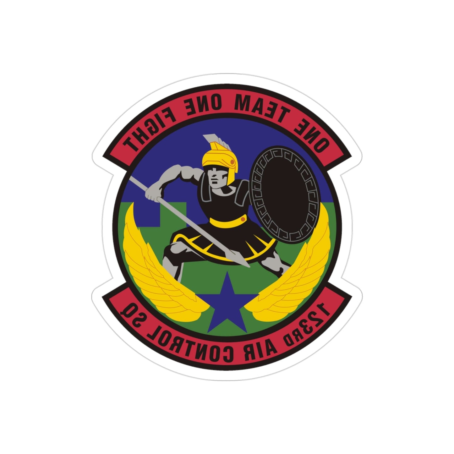 123d Air Control Squadron (U.S. Air Force) REVERSE PRINT Transparent STICKER-3" × 3"-The Sticker Space