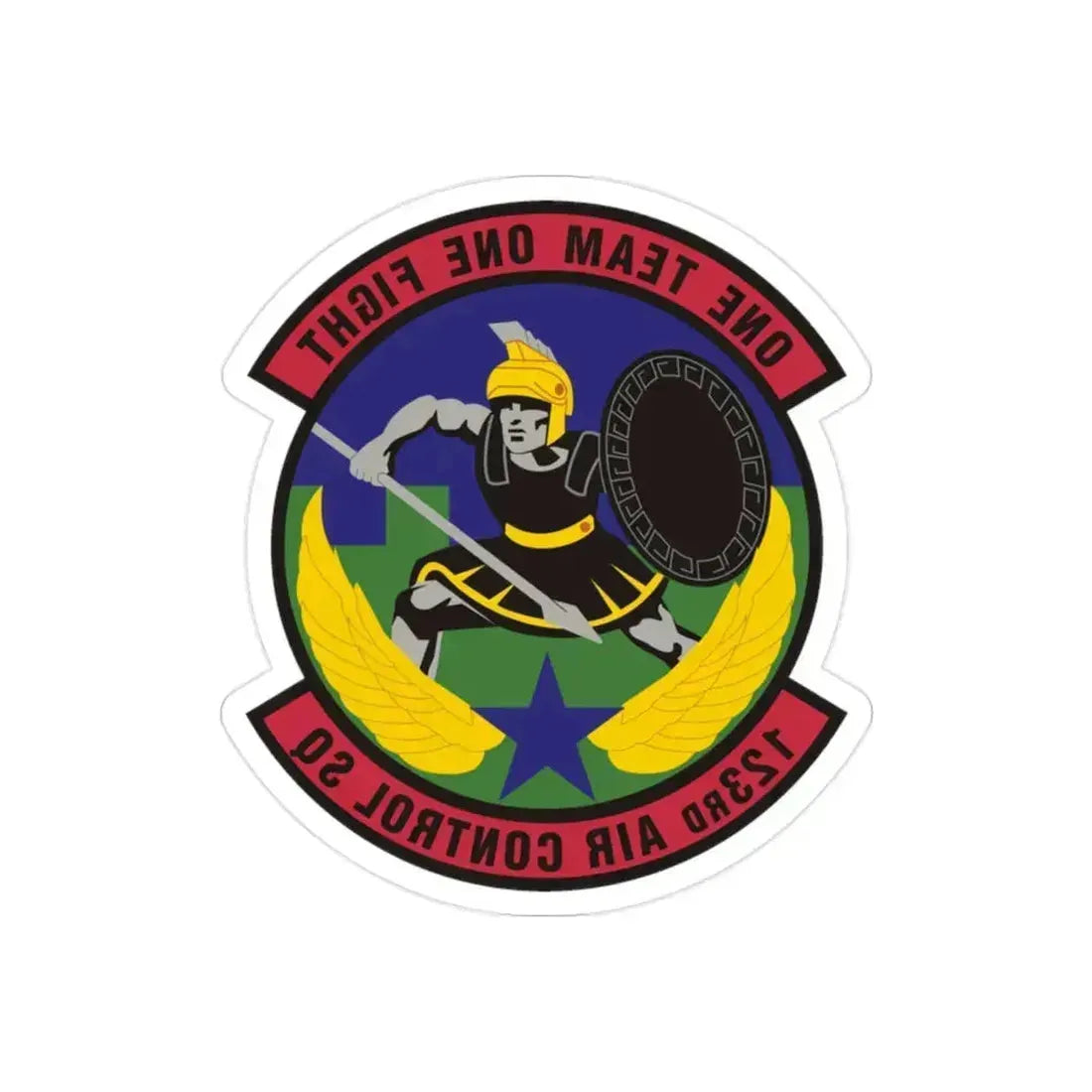 123d Air Control Squadron (U.S. Air Force) REVERSE PRINT Transparent Die-Cut STICKER 2 Inch Die-Cut Transparent - The Sticker Space