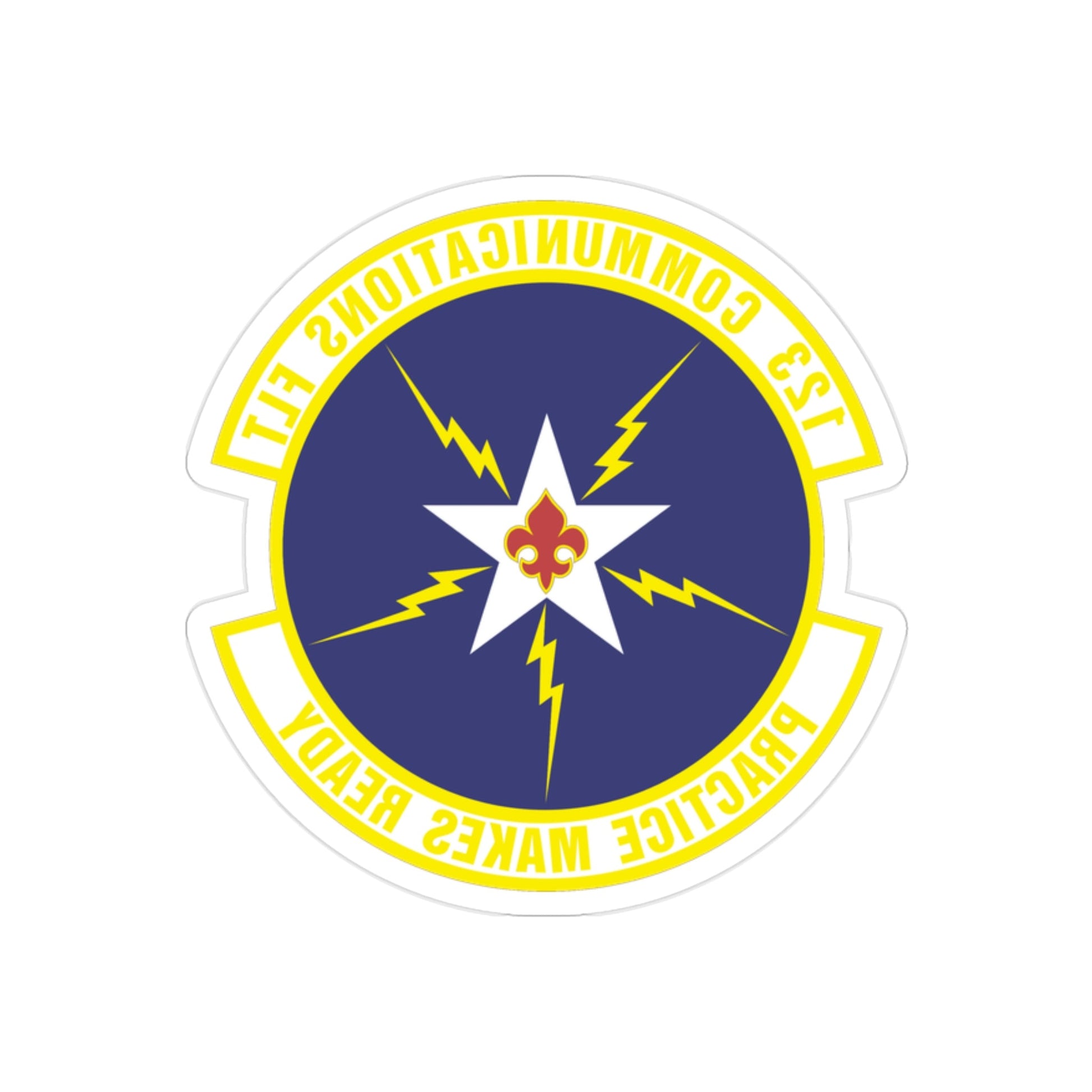 123d Communications Squadron (U.S. Air Force) REVERSE PRINT Transparent STICKER-2" × 2"-The Sticker Space