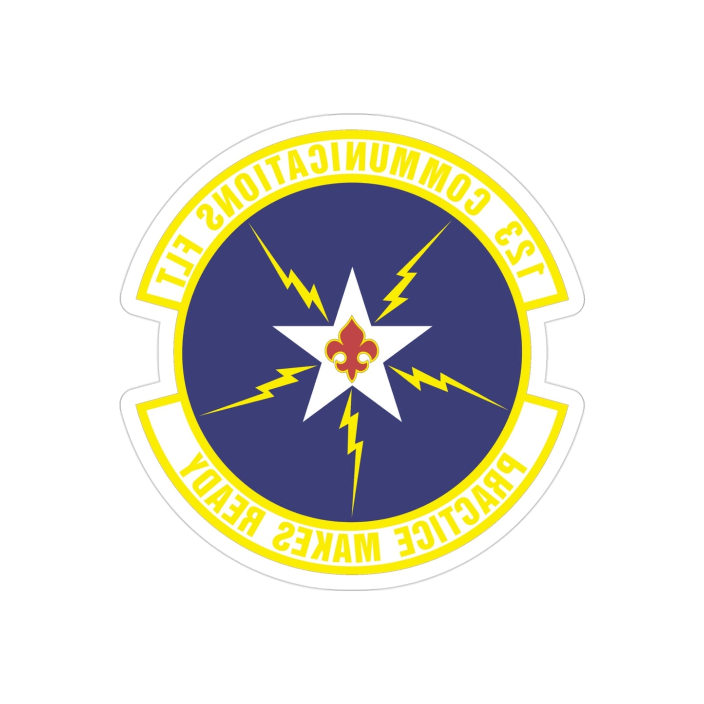 123d Communications Squadron (U.S. Air Force) REVERSE PRINT Transparent STICKER-3" × 3"-The Sticker Space