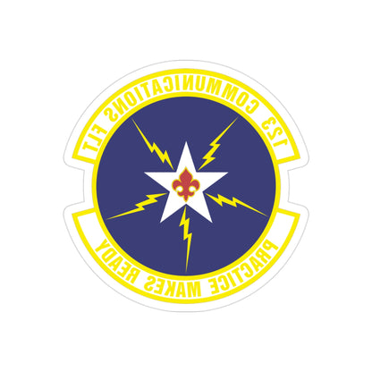 123d Communications Squadron (U.S. Air Force) REVERSE PRINT Transparent STICKER-3" × 3"-The Sticker Space