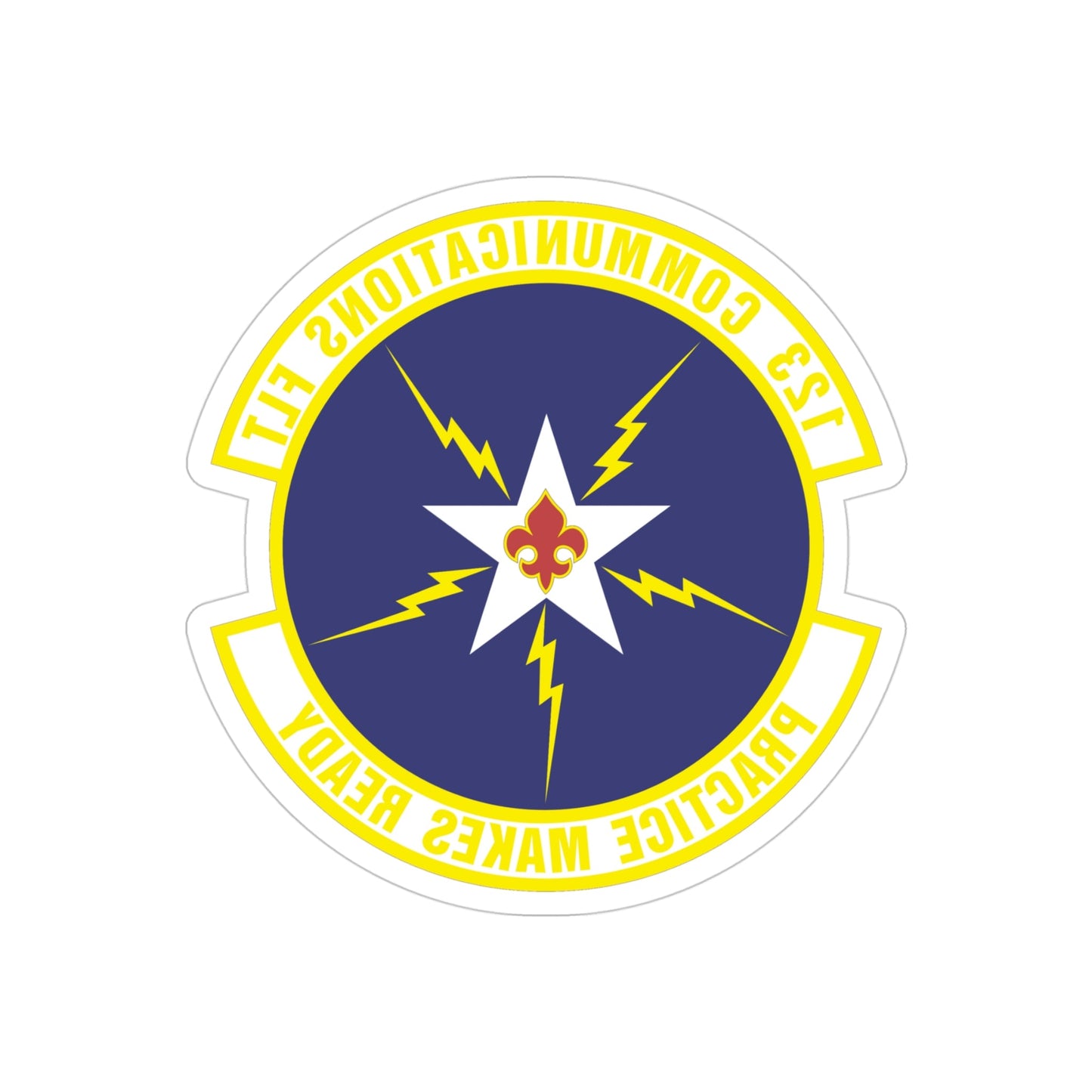 123d Communications Squadron (U.S. Air Force) REVERSE PRINT Transparent STICKER-4" × 4"-The Sticker Space