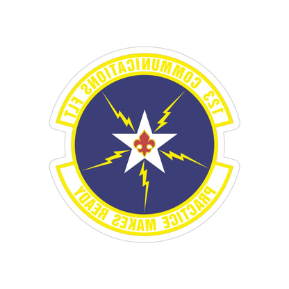 123d Communications Squadron (U.S. Air Force) REVERSE PRINT Transparent STICKER-4" × 4"-The Sticker Space