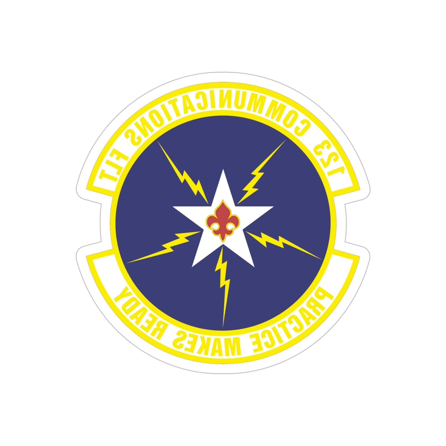 123d Communications Squadron (U.S. Air Force) REVERSE PRINT Transparent STICKER-5" × 5"-The Sticker Space