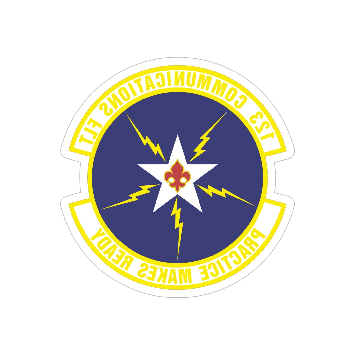 123d Communications Squadron (U.S. Air Force) REVERSE PRINT Transparent STICKER-6" × 6"-The Sticker Space