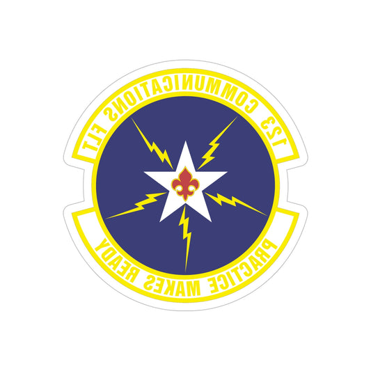 123d Communications Squadron (U.S. Air Force) REVERSE PRINT Transparent STICKER-6" × 6"-The Sticker Space