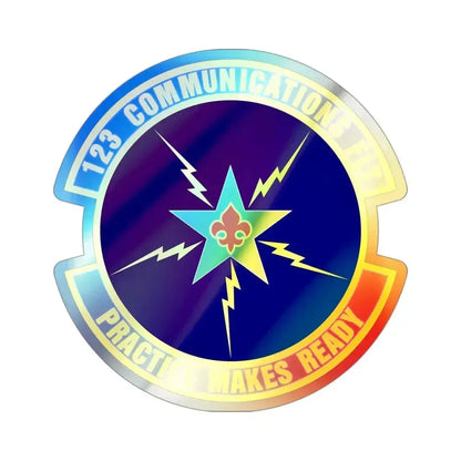 123d Communications Squadron (U.S. Air Force) Holographic STICKER Die-Cut Vinyl Decal 3 Inch Holographic - The Sticker Space