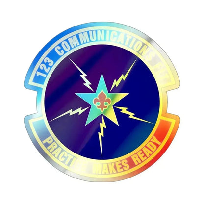123d Communications Squadron (U.S. Air Force) Holographic STICKER Die-Cut Vinyl Decal 4 Inch Holographic - The Sticker Space