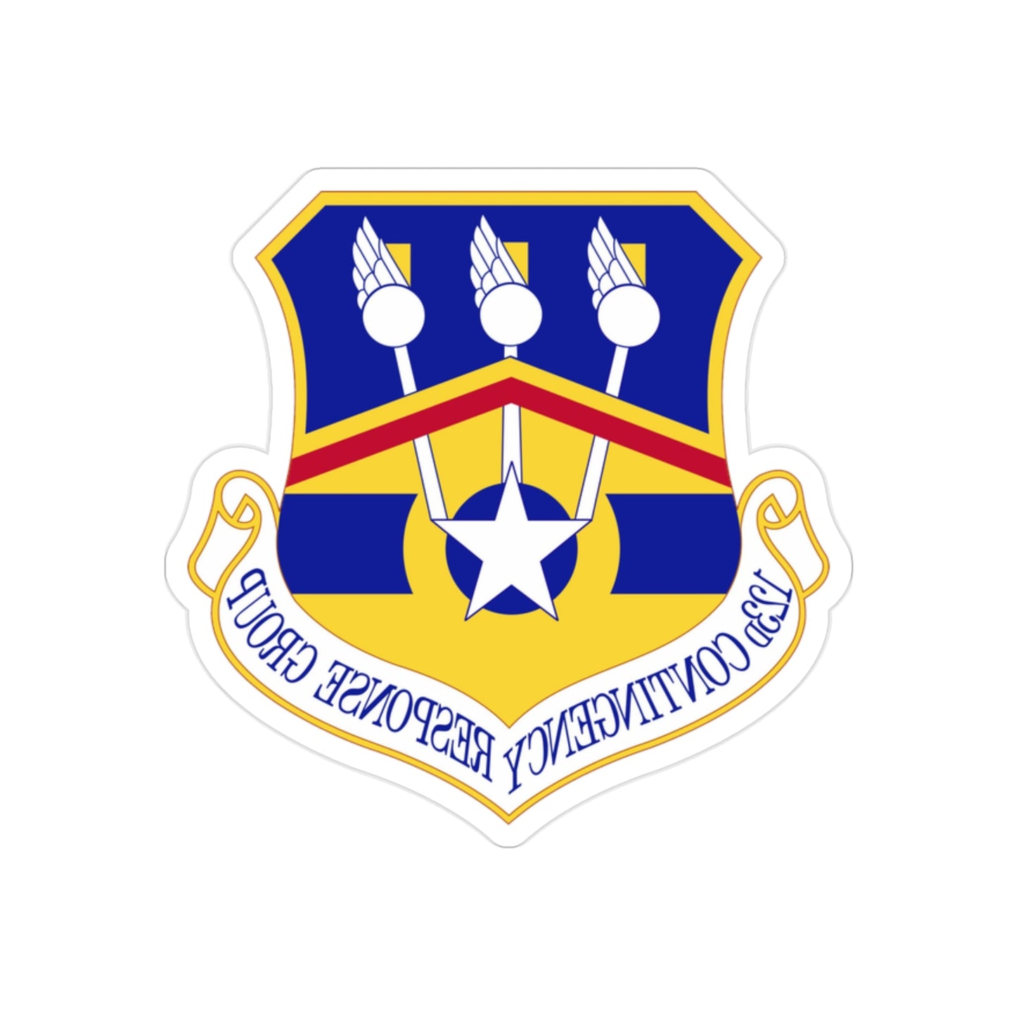 123d Contingency Response Group (U.S. Air Force) REVERSE PRINT Transparent STICKER-2" × 2"-The Sticker Space