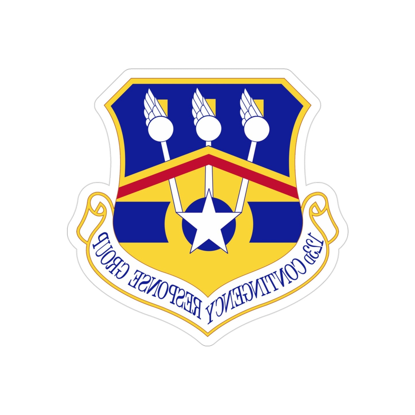 123d Contingency Response Group (U.S. Air Force) REVERSE PRINT Transparent STICKER-3" × 3"-The Sticker Space