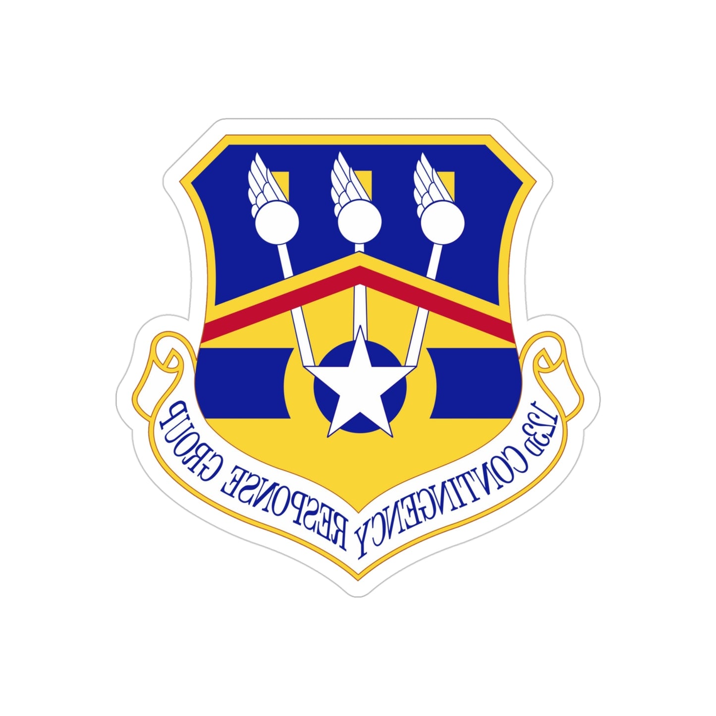 123d Contingency Response Group (U.S. Air Force) REVERSE PRINT Transparent STICKER-4" × 4"-The Sticker Space