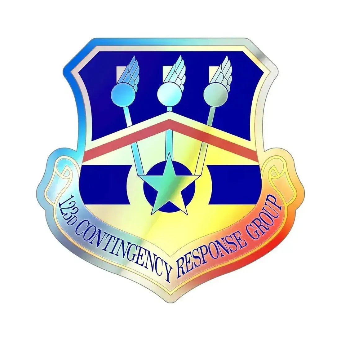 123d Contingency Response Group (U.S. Air Force) Holographic STICKER Die-Cut Vinyl Decal 6 Inch Holographic - The Sticker Space