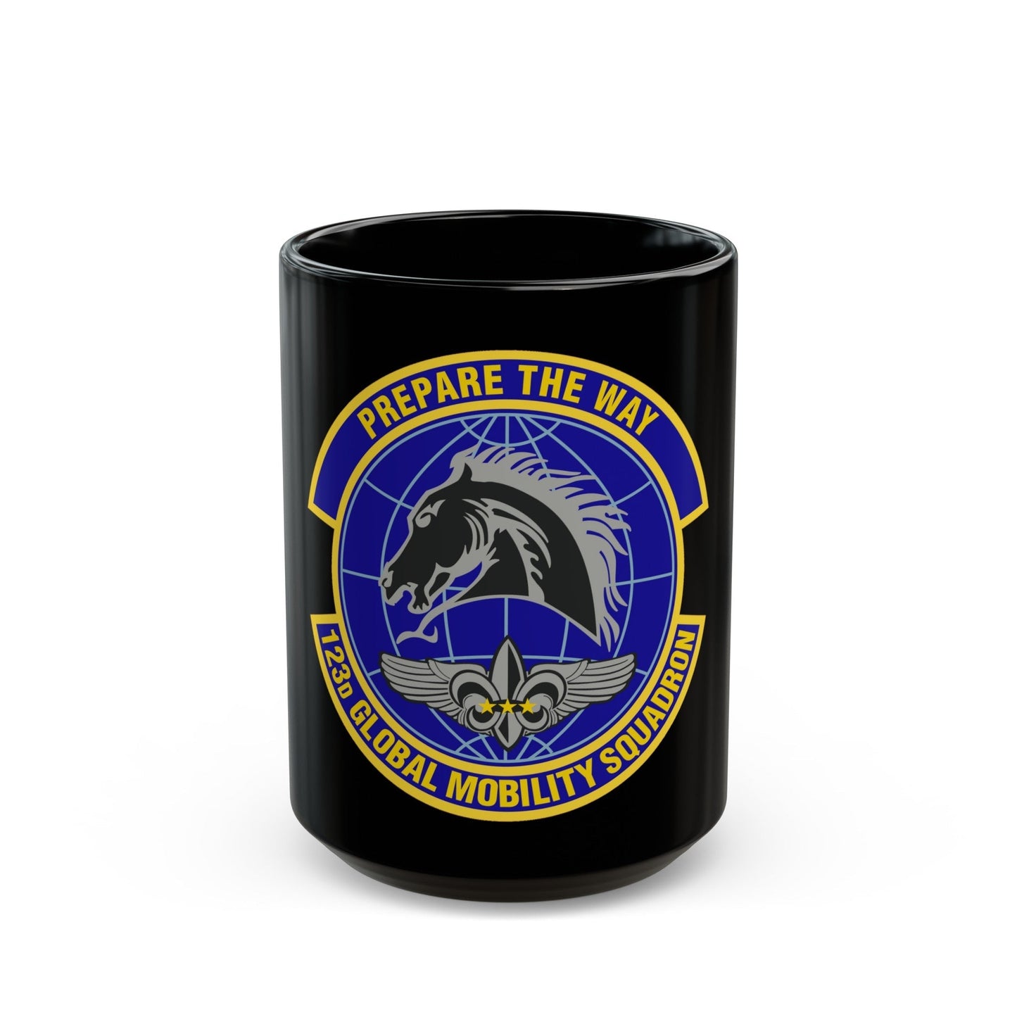 123d Global Mobility Squadron (U.S. Air Force) Black Coffee Mug-15oz-The Sticker Space