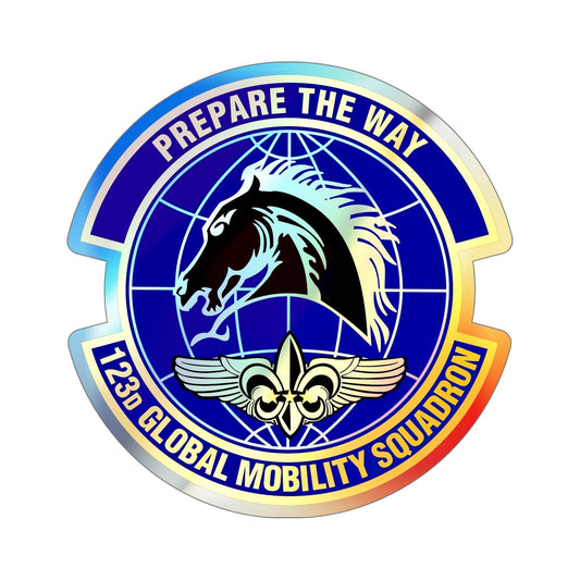 123d Global Mobility Squadron (U.S. Air Force) Holographic STICKER Die-Cut Vinyl Decal-6 Inch-The Sticker Space