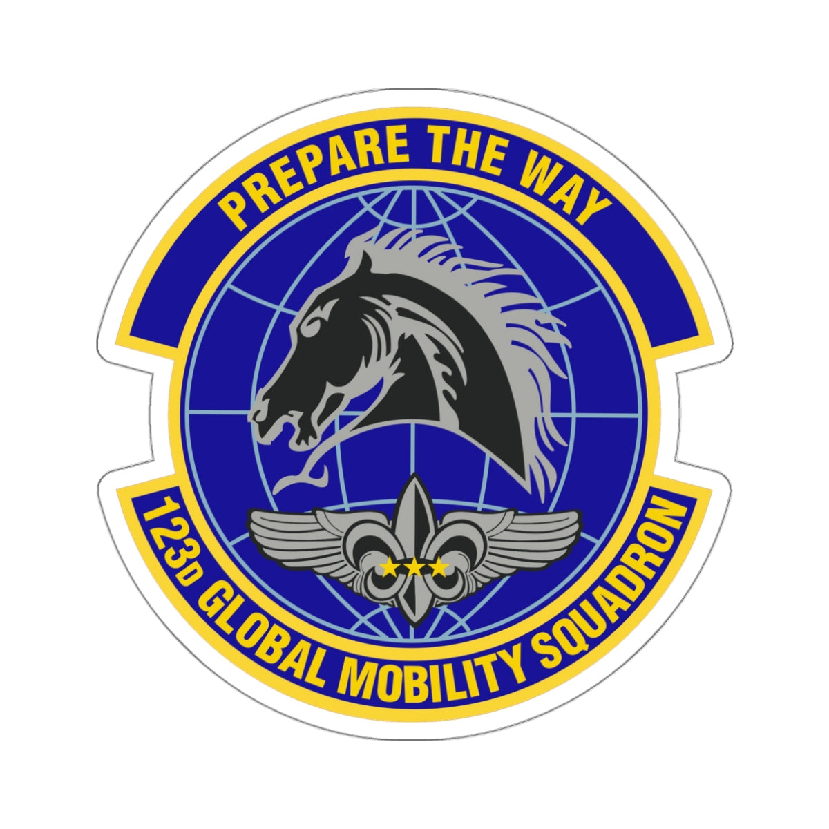 123d Global Mobility Squadron (U.S. Air Force) STICKER Vinyl Die-Cut Decal-White-The Sticker Space