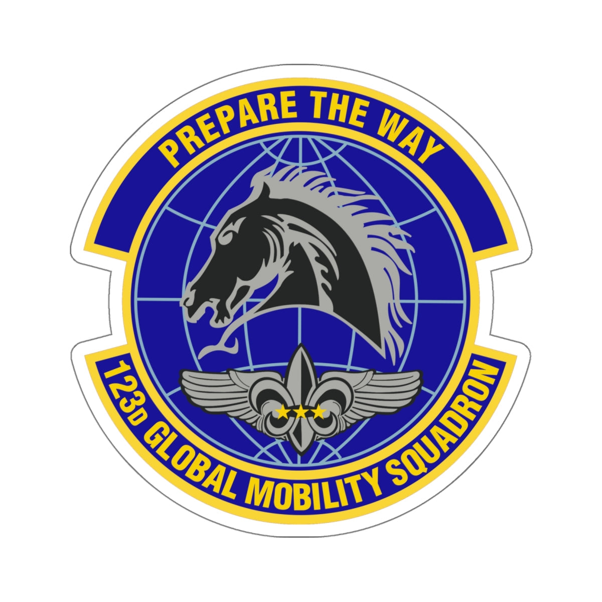 123d Global Mobility Squadron (U.S. Air Force) STICKER Vinyl Die-Cut Decal-White-The Sticker Space