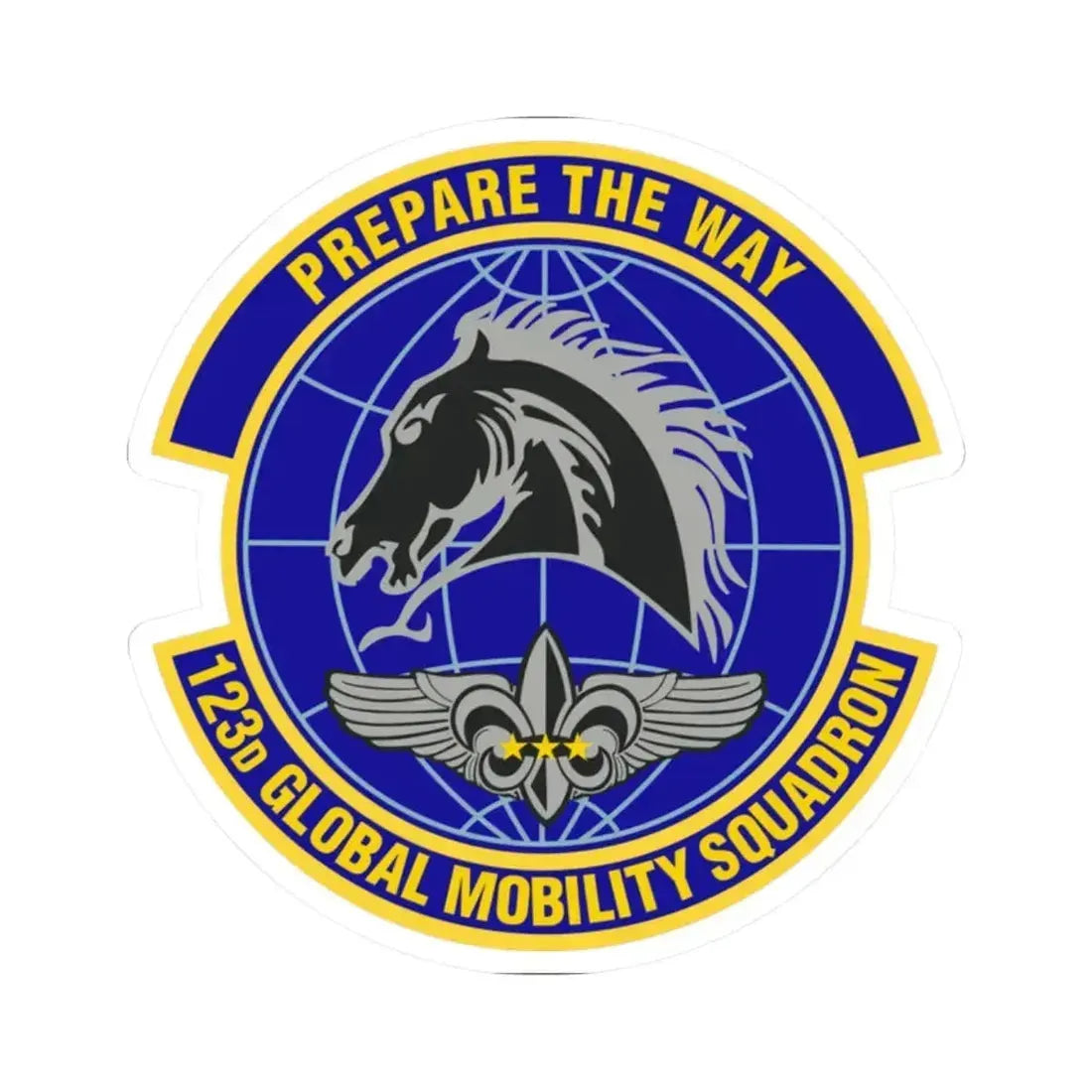 123d Global Mobility Squadron (U.S. Air Force) STICKER Vinyl Kiss-Cut Decal 2 Inch White - The Sticker Space
