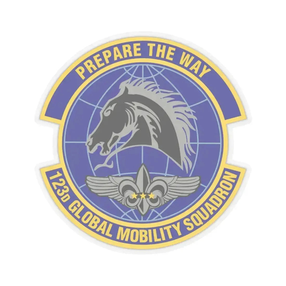 123d Global Mobility Squadron (U.S. Air Force) STICKER Vinyl Kiss-Cut Decal 3 Inch Transparent - The Sticker Space