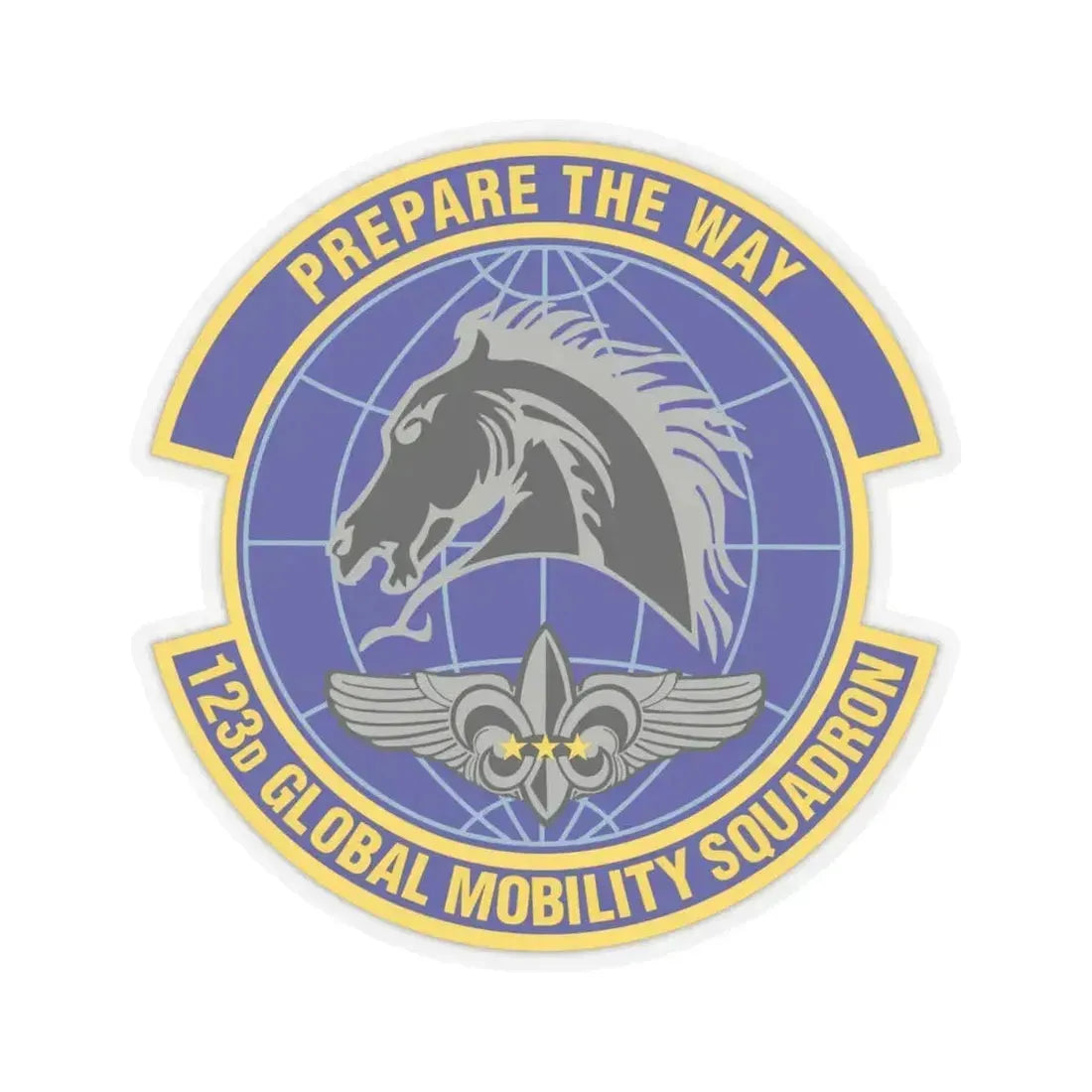 123d Global Mobility Squadron (U.S. Air Force) STICKER Vinyl Kiss-Cut Decal 4 Inch Transparent - The Sticker Space