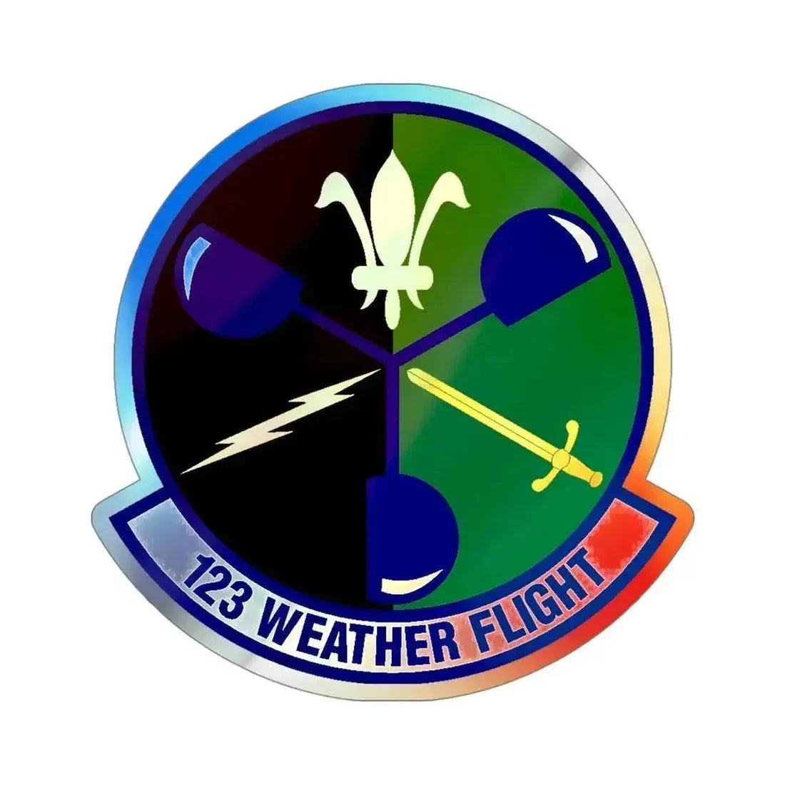 123d Weather Flight (U.S. Air Force) Holographic STICKER Die-Cut Vinyl Decal 4 Inch Holographic - The Sticker Space